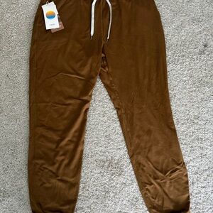 New Vuori Brown Track Joggers with White Drawstring